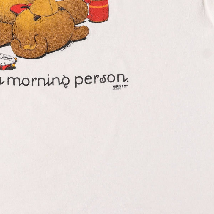 90'S Screen Stars Teddy Bear Print T-Shirt, Made in USA, Men's XL (approx.), Vintage cotton white type Vintage Second Hand