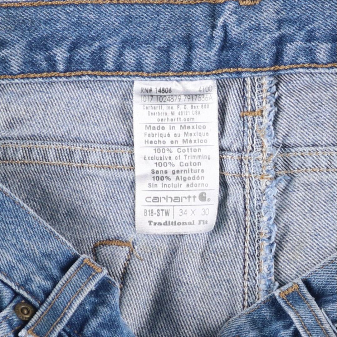 Carhartt Traditional FIT Straight Denim Pants, Men's, W34 equivalent cotton blue type Vintage Second Hand