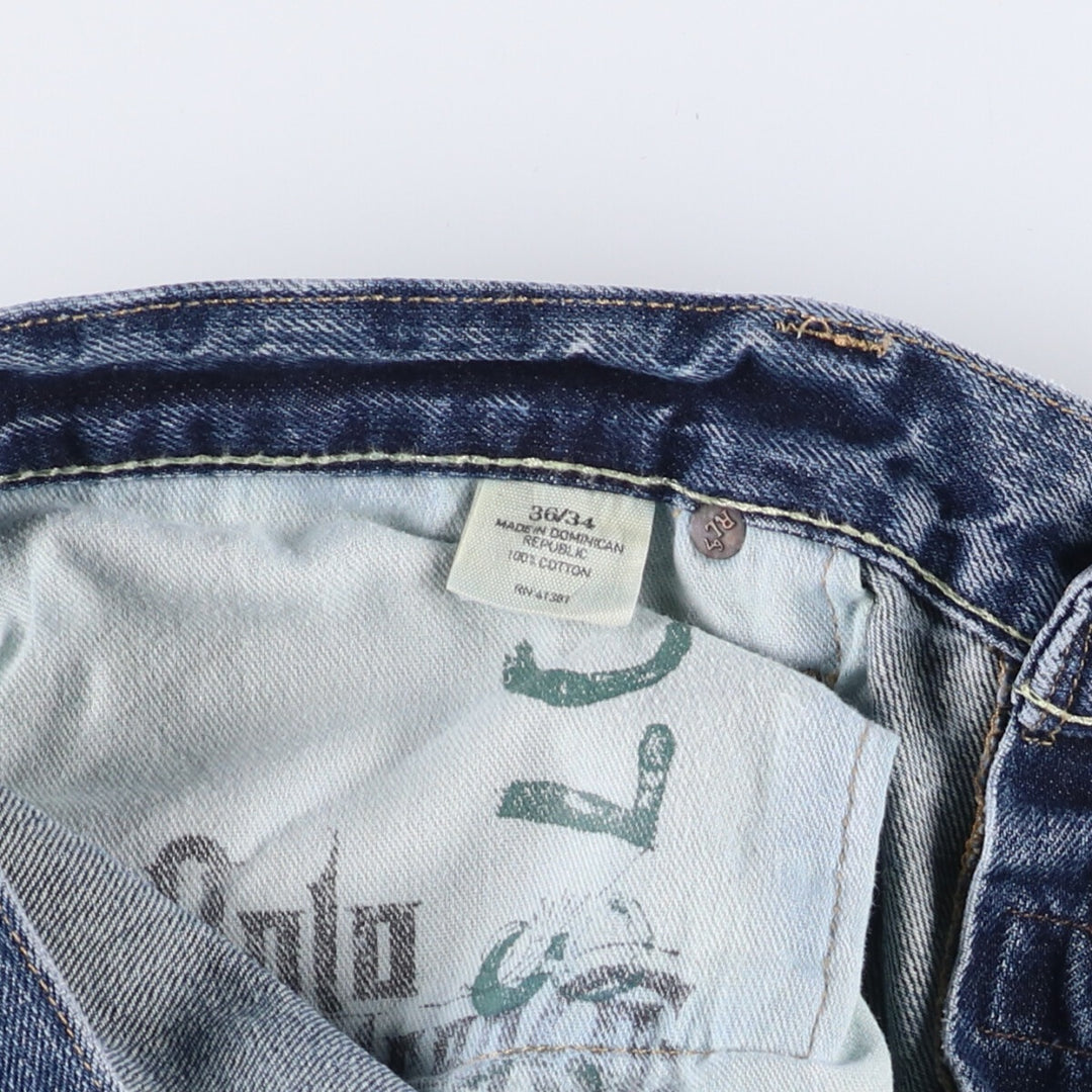 Ralph Lauren POLO RALPH LAUREN CLASSIC FIT straight denim pants for men, size w37 cotton blue type Vintage Second Hand