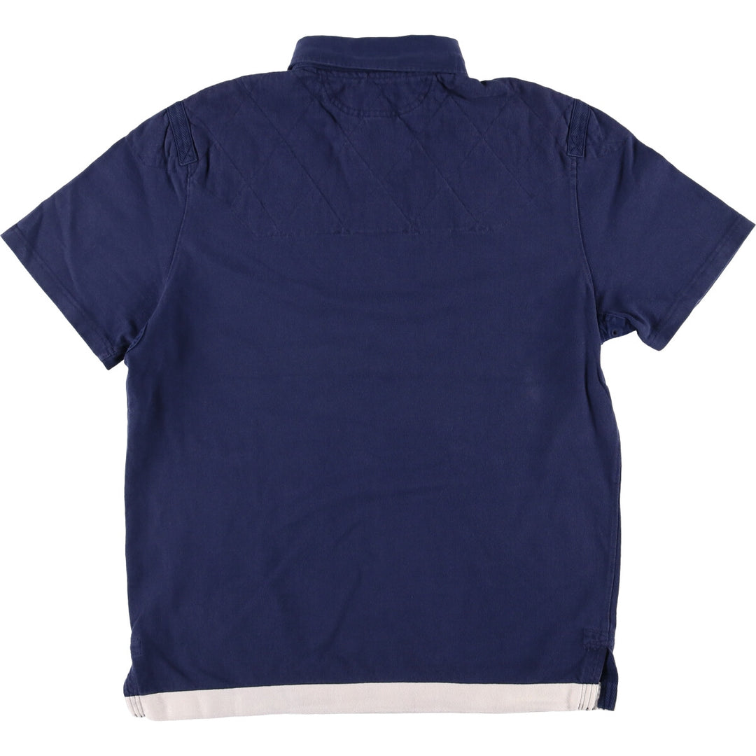 Ralph Lauren POLO by Ralph Lauren CUSTOM FIT short sleeve rugby shirt, men's size L cotton navy blue type Vintage Second Hand