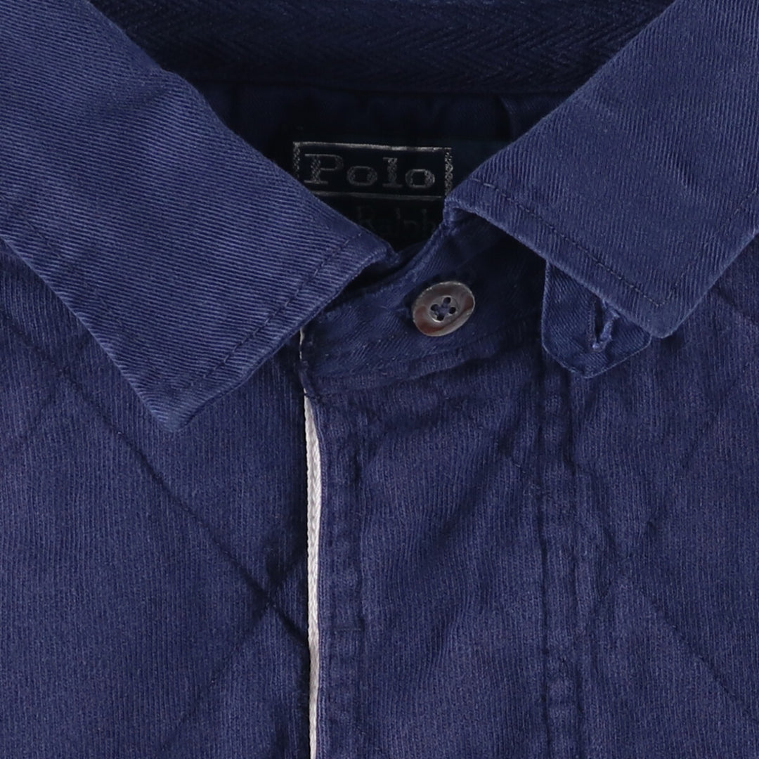 Ralph Lauren POLO by Ralph Lauren CUSTOM FIT short sleeve rugby shirt, men's size L cotton navy blue type Vintage Second Hand