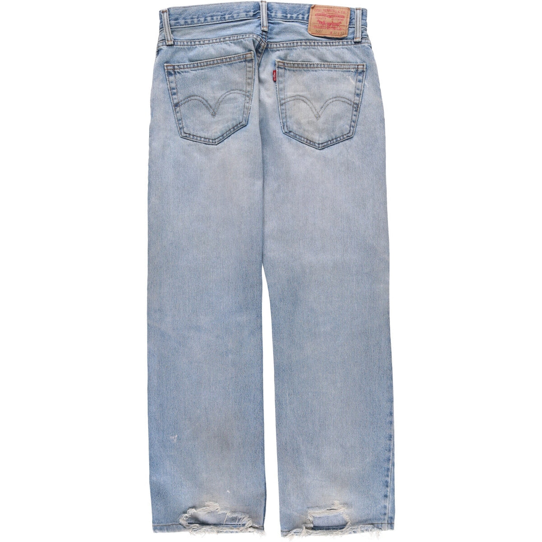 Levi's 505 tapered denim pants for men, size W33 cotton Blue type light blue Vintage Second Hand
