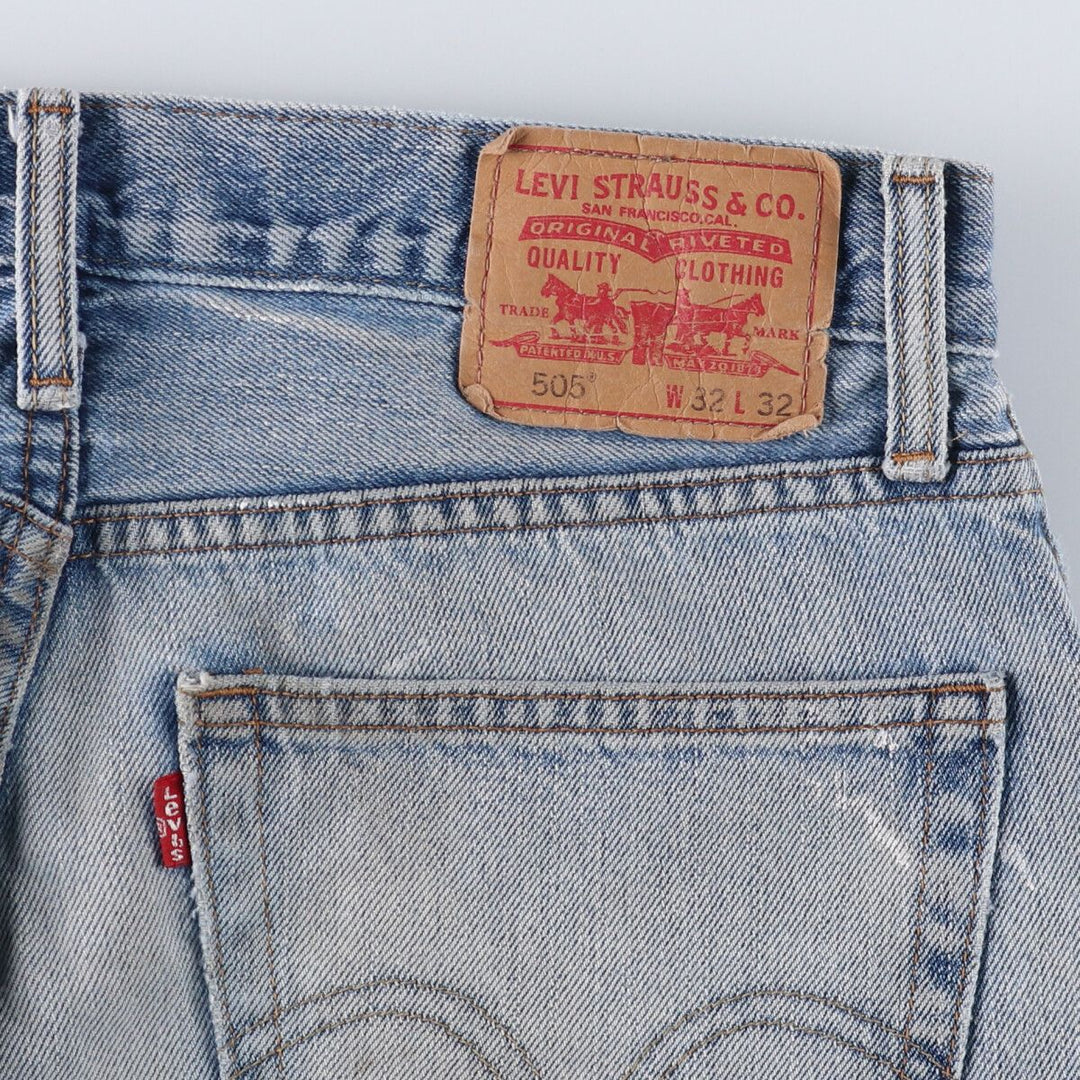Levi's 505 tapered denim pants for men, size W33 cotton Blue type light blue Vintage Second Hand