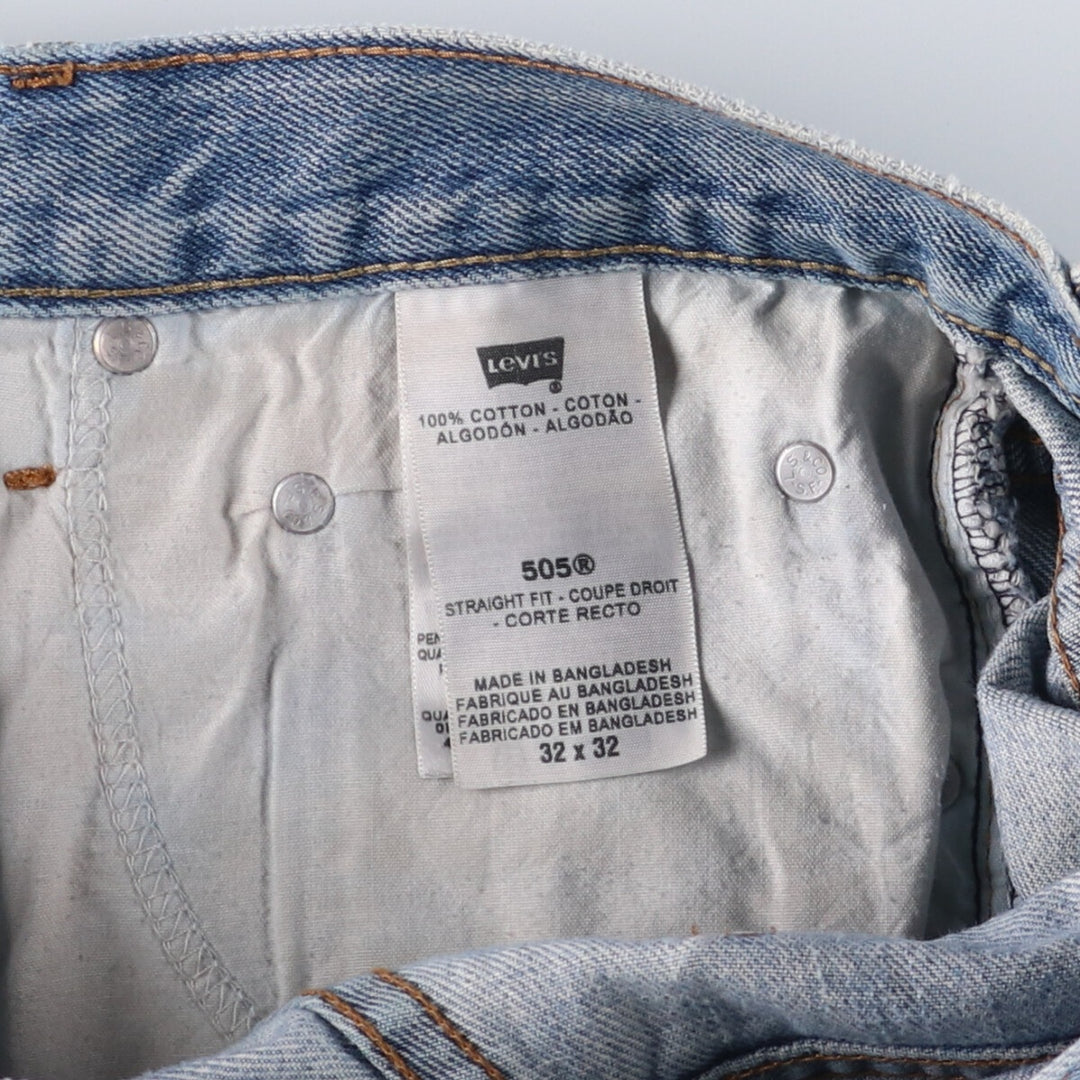 Levi's 505 tapered denim pants for men, size W33 cotton Blue type light blue Vintage Second Hand
