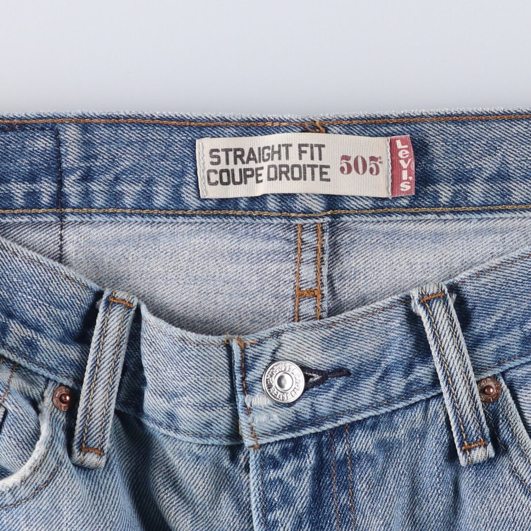 Levi's 505 tapered denim pants for men, size W33 cotton Blue type light blue Vintage Second Hand