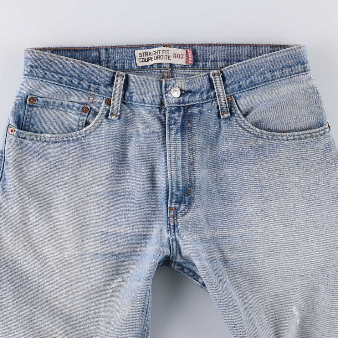 Levi's 505 tapered denim pants for men, size W33 cotton Blue type light blue Vintage Second Hand