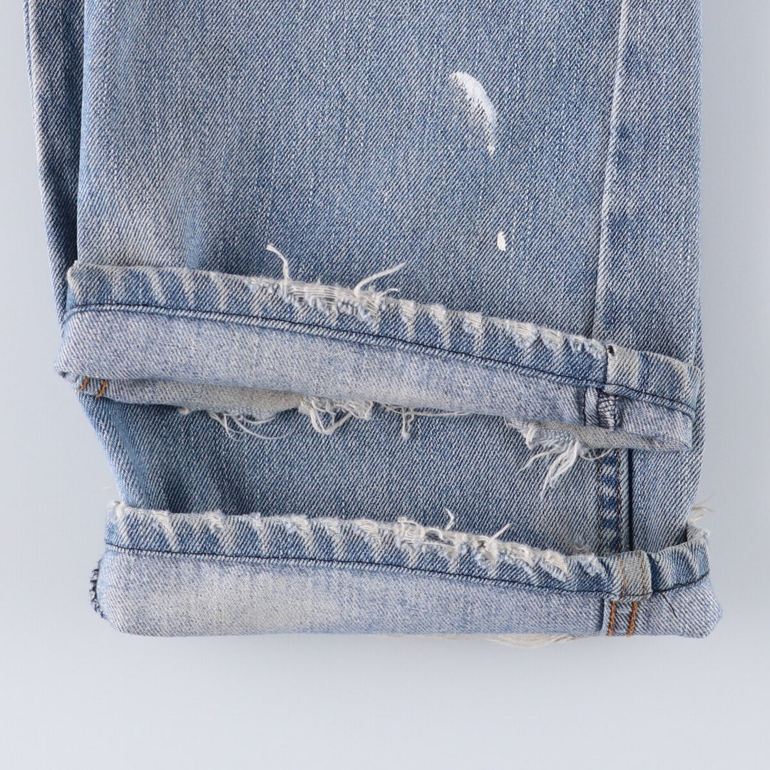 Levi's 505 tapered denim pants for men, size W33 cotton Blue type light blue Vintage Second Hand