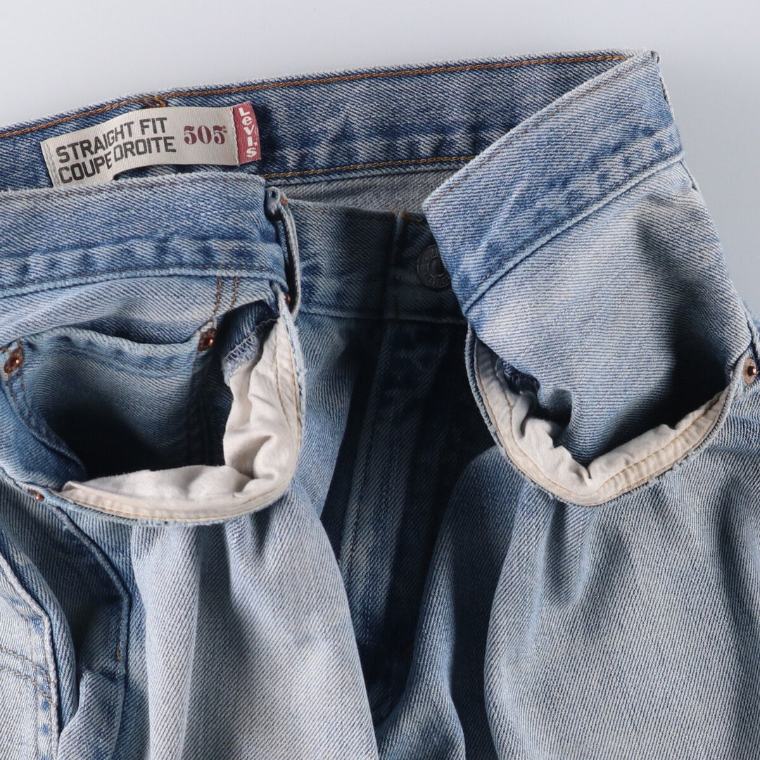 Levi's 505 tapered denim pants for men, size W33 cotton Blue type light blue Vintage Second Hand