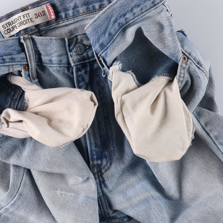 Levi's 505 tapered denim pants for men, size W33 cotton Blue type light blue Vintage Second Hand