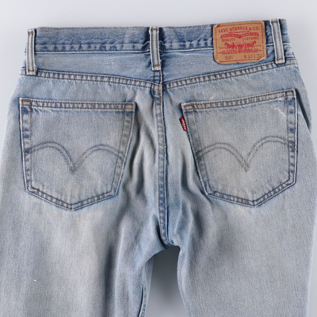 Levi's 505 tapered denim pants for men, size W33 cotton Blue type light blue Vintage Second Hand