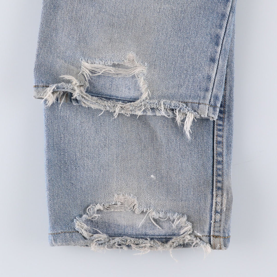 Levi's 505 tapered denim pants for men, size W33 cotton Blue type light blue Vintage Second Hand