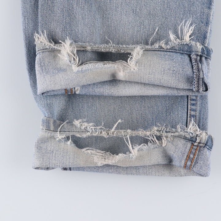Levi's 505 tapered denim pants for men, size W33 cotton Blue type light blue Vintage Second Hand