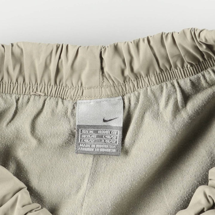 00'S Nike Warm-up Pants, Nylon Pants, Rustling Pants, Men's M Size polyester Beige type Vintage Second Hand