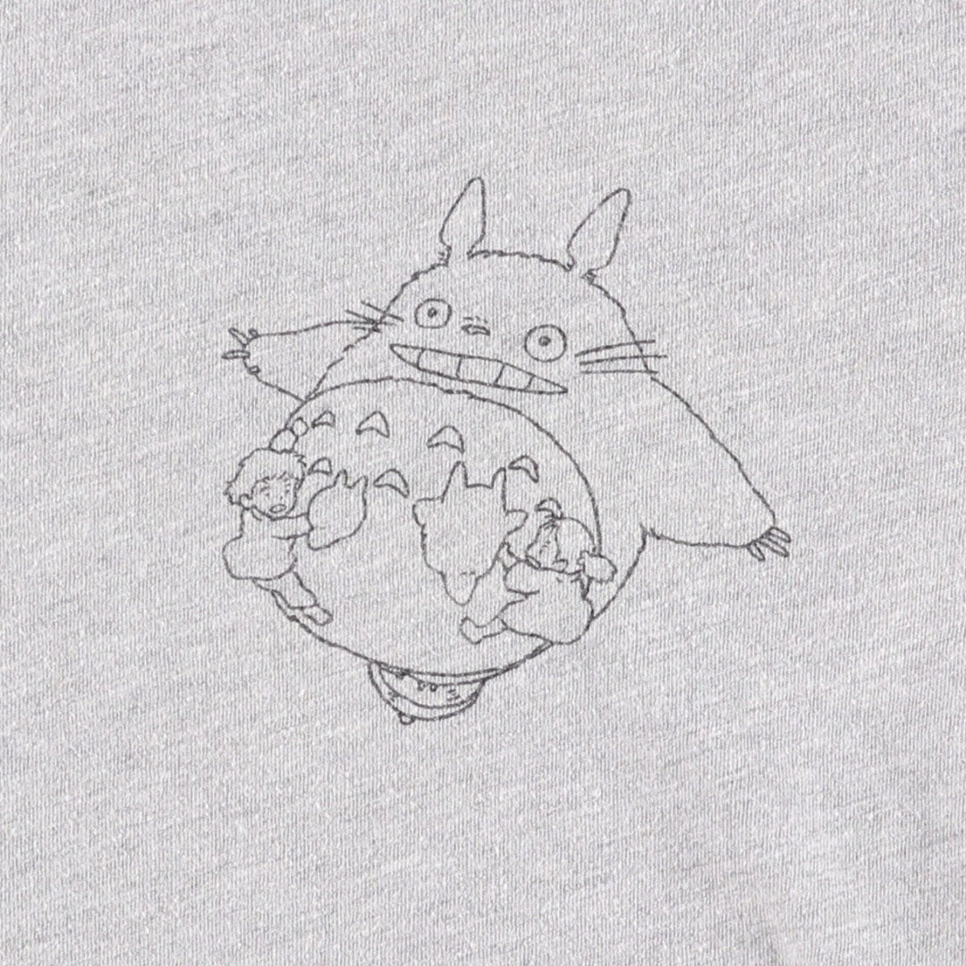 MY NEIGHBOR TOTORO My Neighbor Totoro Character Ringer T-shirt Men's L size cotton gray type Vintage Second Hand