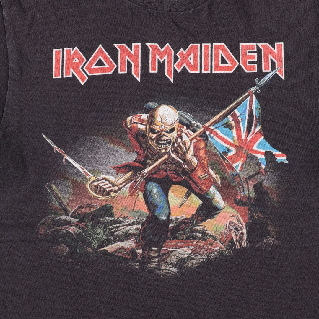 IRON MAIDEN Iron Maiden Band T-shirt Band T Men's M size cotton black type Vintage Second Hand