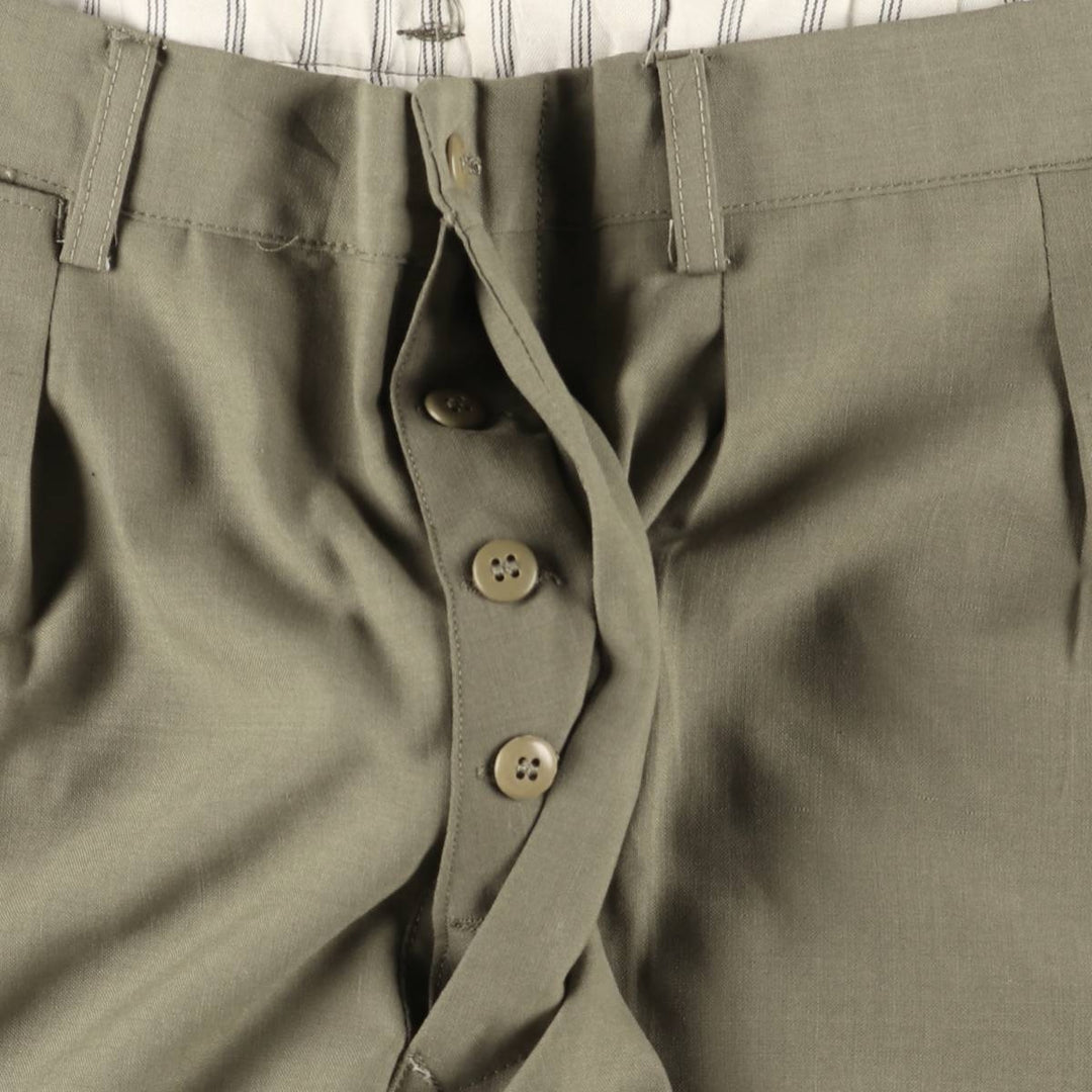 Vintage two-pleat slacks for men, size W33 unclear Khaki type Vintage Second Hand