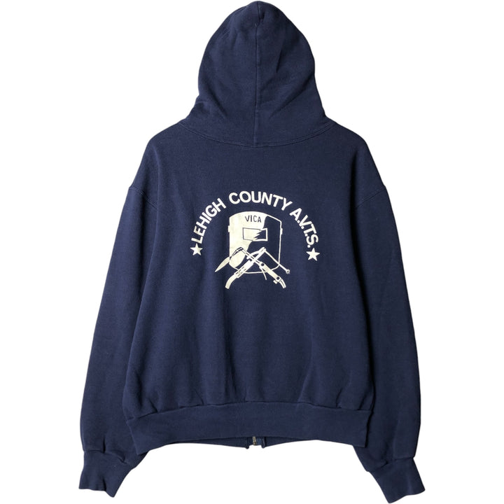 MAJESTIC Sweat Full Zip Hoodie Men's L size unclear navy blue type Vintage Second Hand