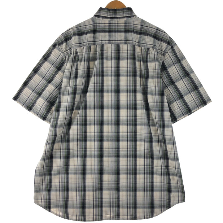Carhartt Check Pattern Short Sleeve Work Shirt, Men's XL cotton ivory Vintage Second Hand