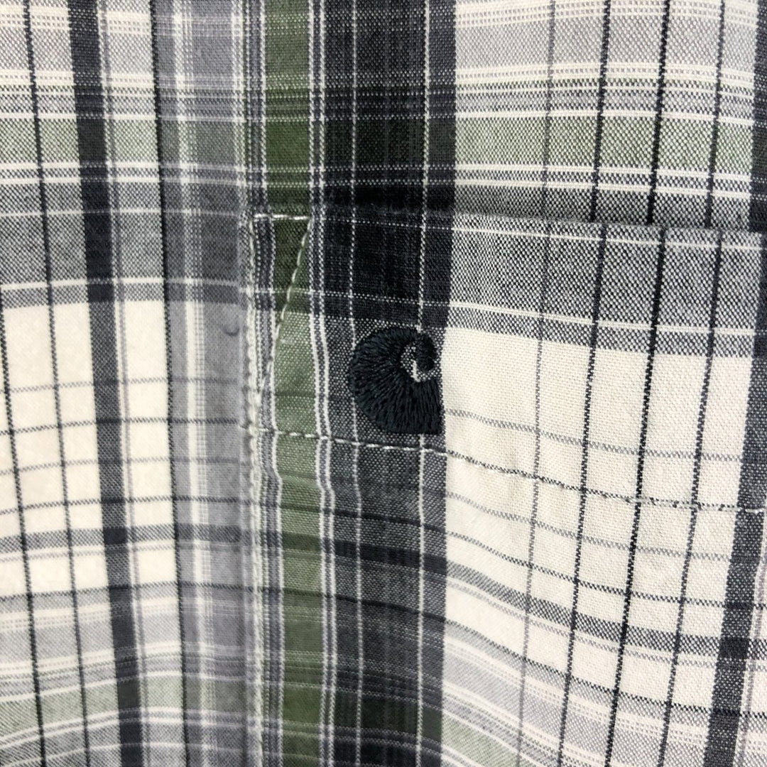 Carhartt Check Pattern Short Sleeve Work Shirt, Men's XL cotton ivory Vintage Second Hand