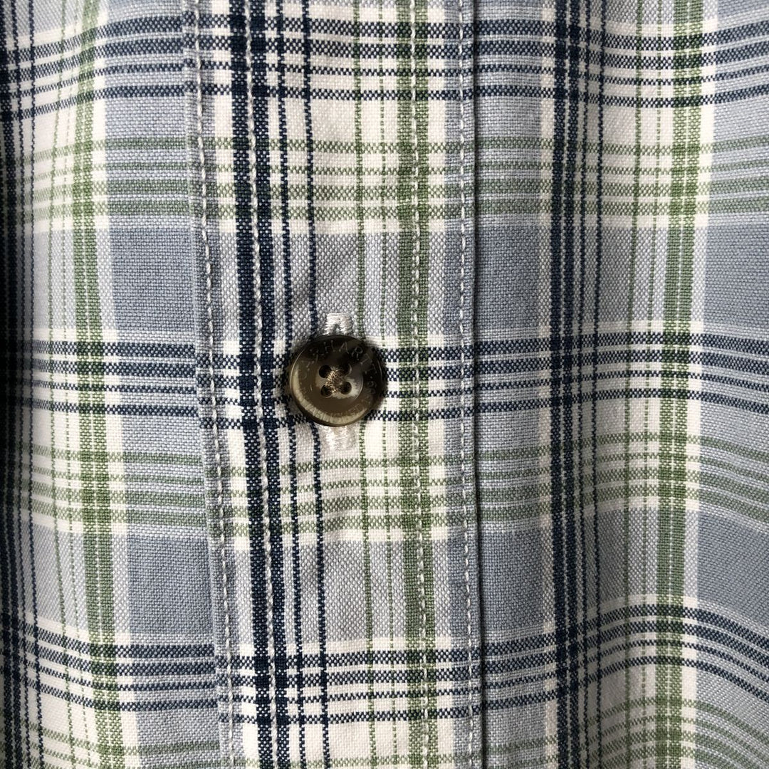 Carhartt Check Pattern Button-down Short Sleeve Work Shirt, Men's XL cotton Blue type light blue Vintage Second Hand
