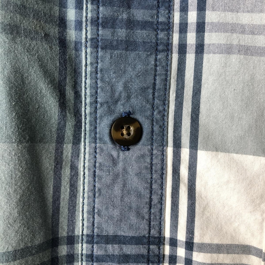 Carhartt RELAXED FIT Check Pattern Button-down Short Sleeve Work Shirt, Men's XL cotton Blue type light blue Vintage Second Hand