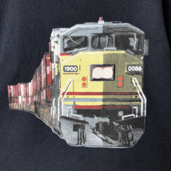 90'S GAP Vintage Printed T-Shirt, Made in USA, Women's XL cotton navy blue type Vintage Second Hand