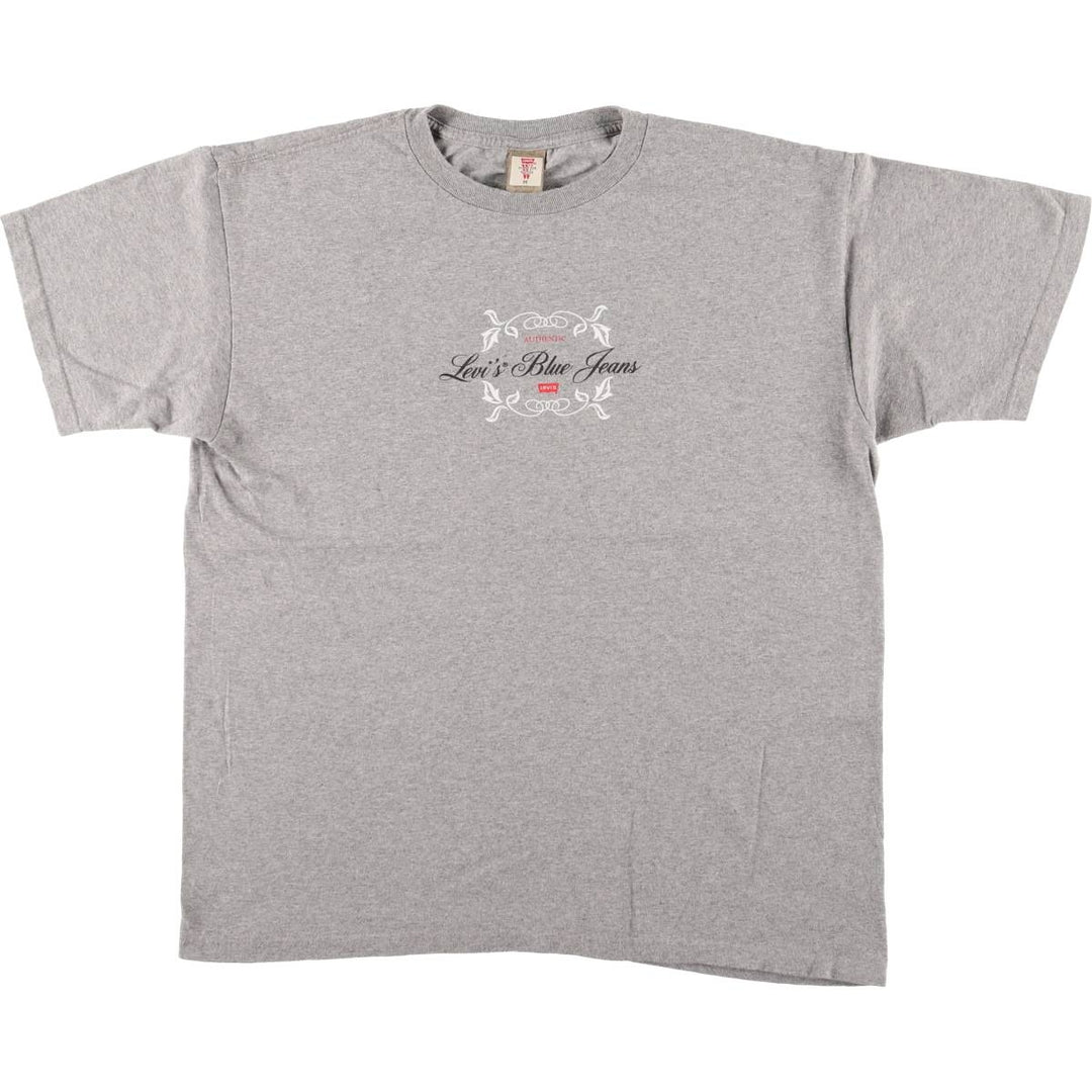 Levi's Jeans for Women Short Sleeve Logo T-Shirt Made in USA Women's M Size cotton gray type Vintage Second Hand
