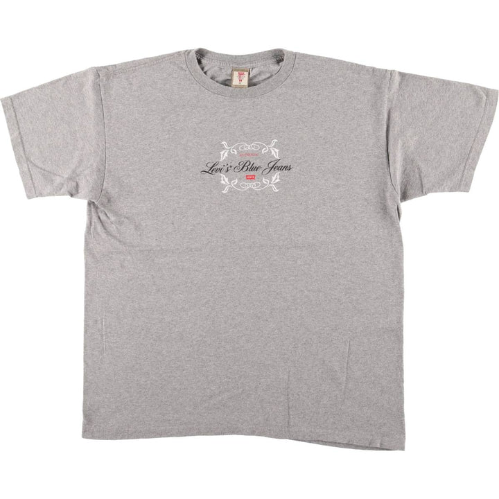 Levi's Jeans for Women Short Sleeve Logo T-Shirt Made in USA Women's M Size cotton gray type Vintage Second Hand