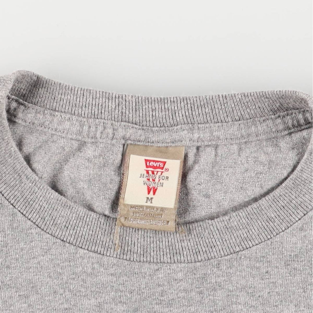 Levi's Jeans for Women Short Sleeve Logo T-Shirt Made in USA Women's M Size cotton gray type Vintage Second Hand