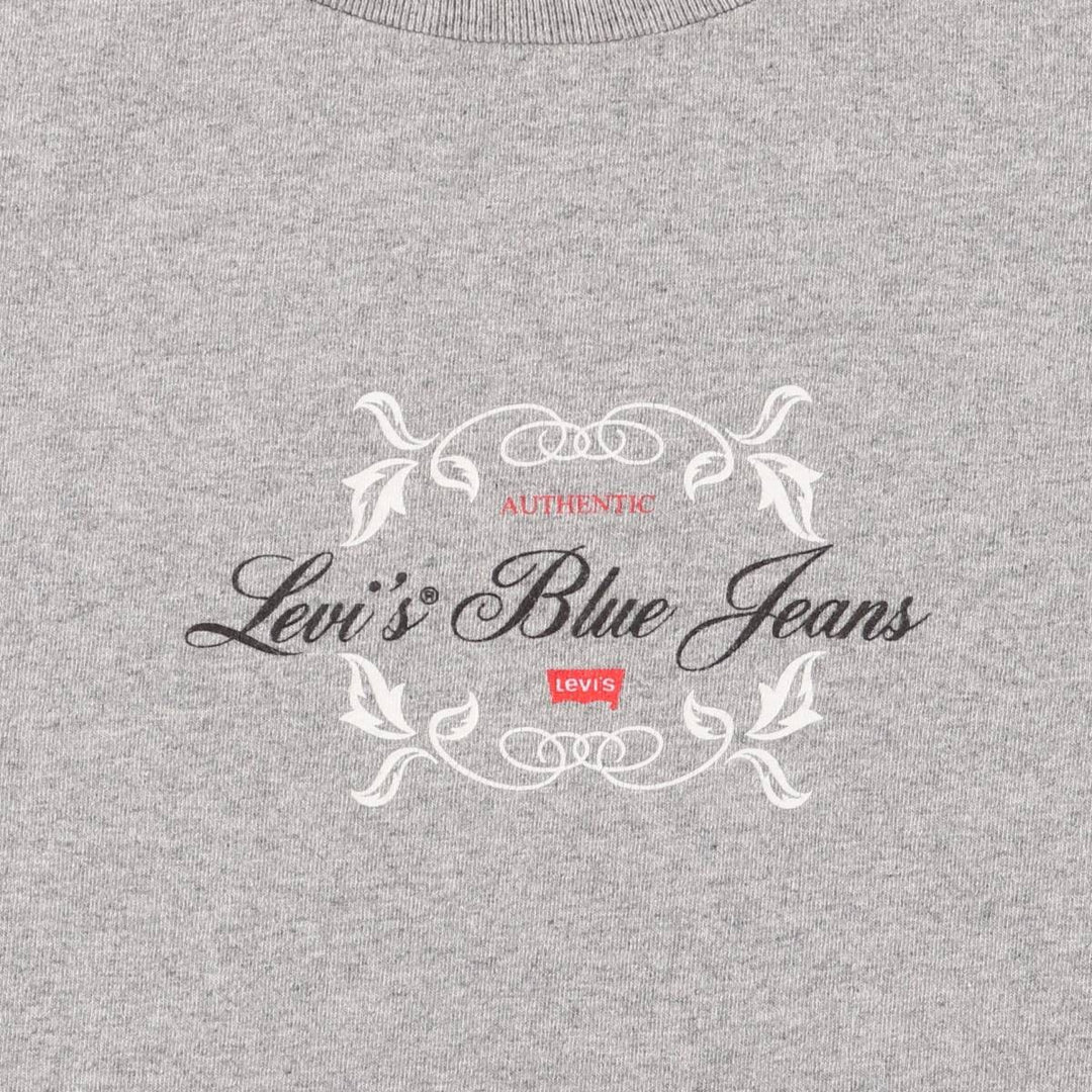 Levi's Jeans for Women Short Sleeve Logo T-Shirt Made in USA Women's M Size cotton gray type Vintage Second Hand