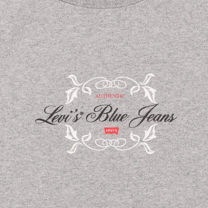 Levi's Jeans for Women Short Sleeve Logo T-Shirt Made in USA Women's M Size cotton gray type Vintage Second Hand