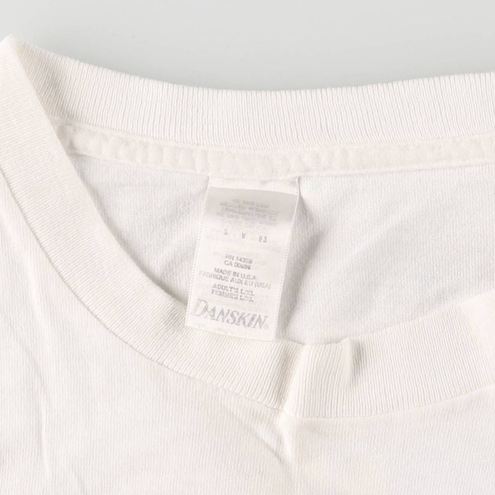 Vintage 90'S DANSKIN printed T-shirt, made in the USA, men's XL size cotton white type Vintage Second Hand