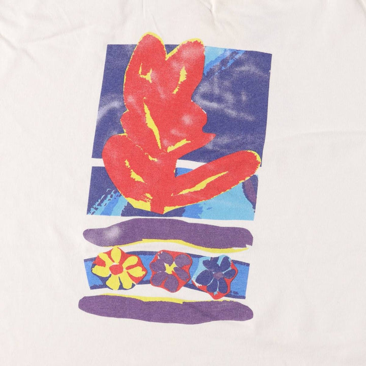 Vintage 90'S DANSKIN printed T-shirt, made in the USA, men's XL size cotton white type Vintage Second Hand