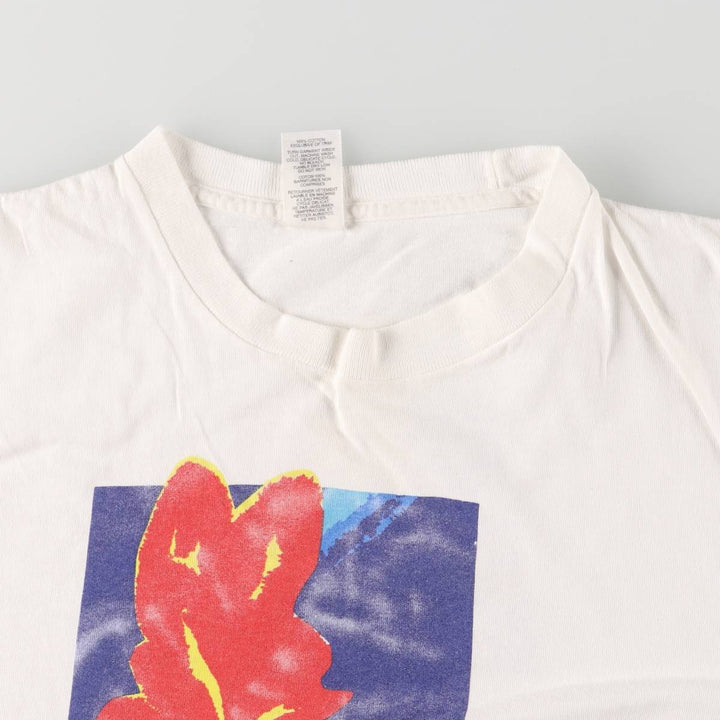 Vintage 90'S DANSKIN printed T-shirt, made in the USA, men's XL size cotton white type Vintage Second Hand