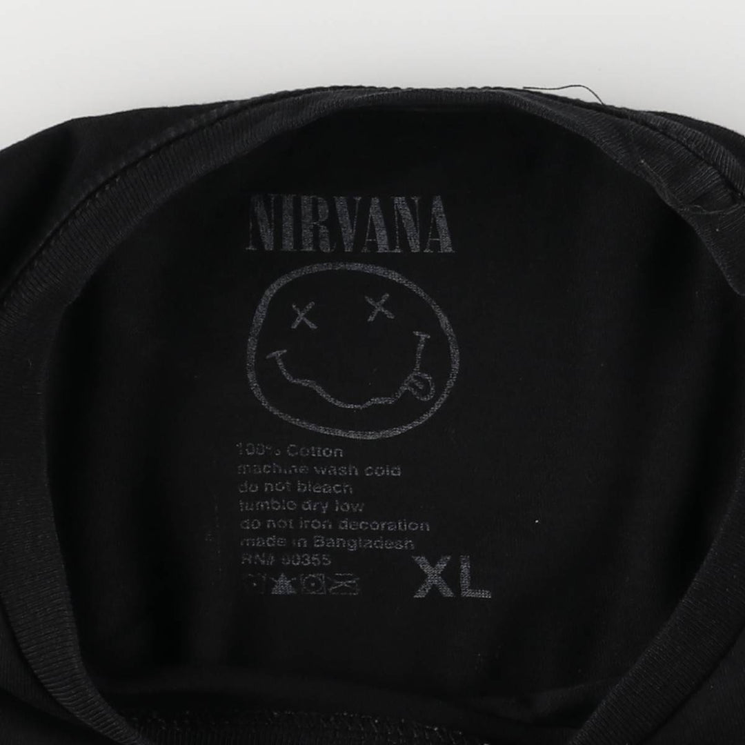 NIRVANA Nirvana Band T-shirt, Women's XL cotton black type Vintage Second Hand
