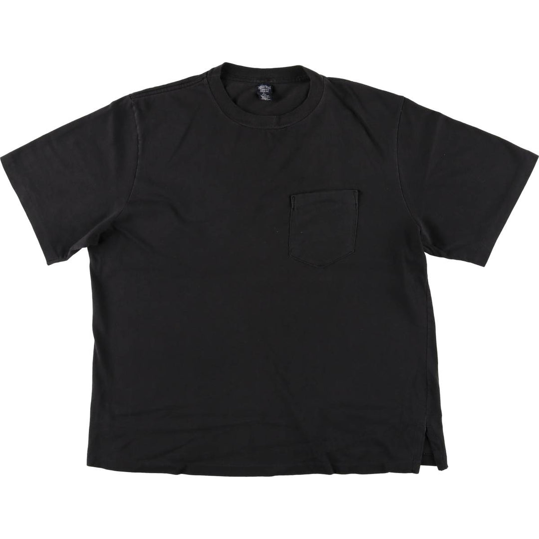 90'S LANDS' END plain pocket T-shirt made in USA, women's XL size, vintage cotton black type Vintage Second Hand