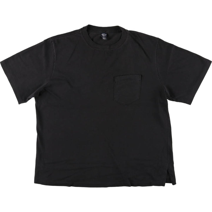 90'S LANDS' END plain pocket T-shirt made in USA, women's XL size, vintage cotton black type Vintage Second Hand