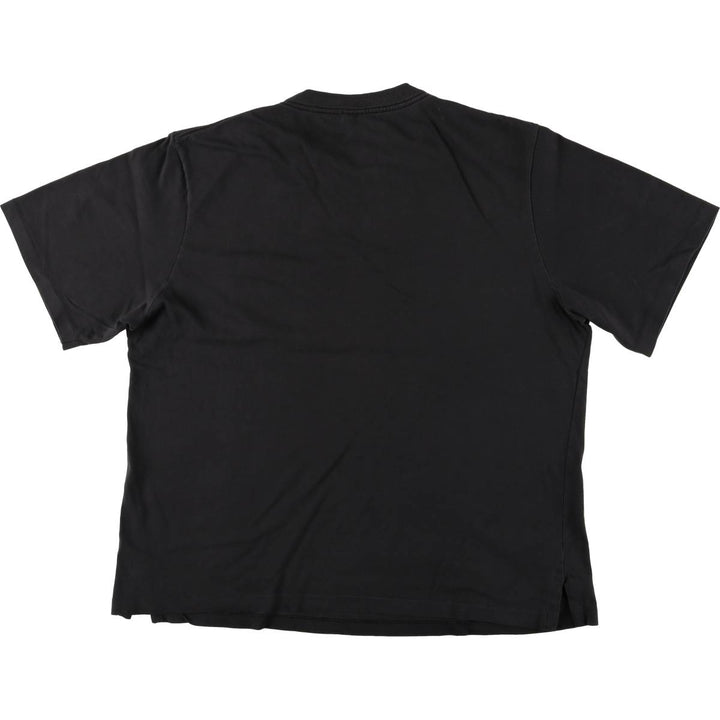 90'S LANDS' END plain pocket T-shirt made in USA, women's XL size, vintage cotton black type Vintage Second Hand