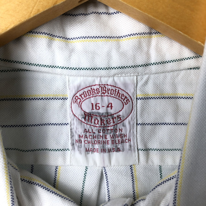 90'S Brooks Brothers MAKERS Long Sleeve Button-Down Striped Shirt Made in USA Men's Size L Vintage cotton white type Vintage Second Hand