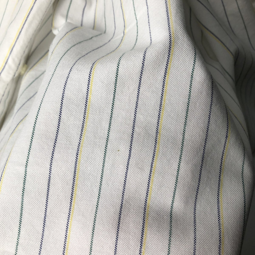 90'S Brooks Brothers MAKERS Long Sleeve Button-Down Striped Shirt Made in USA Men's Size L Vintage cotton white type Vintage Second Hand