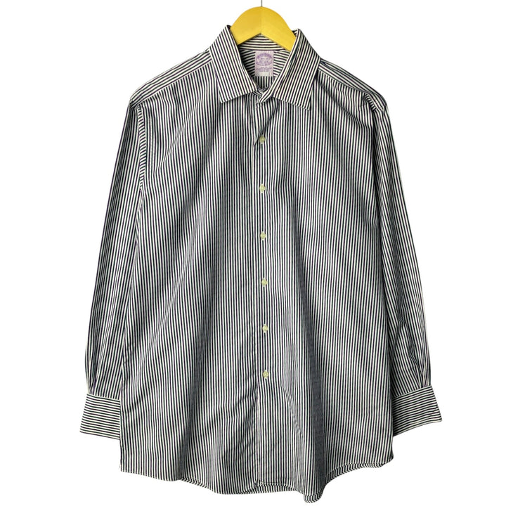 Brooks Brothers Est.1818 SLIM FIT Long Sleeve Button-Down Striped Shirt Made in USA Men's L cotton green type Vintage Second Hand