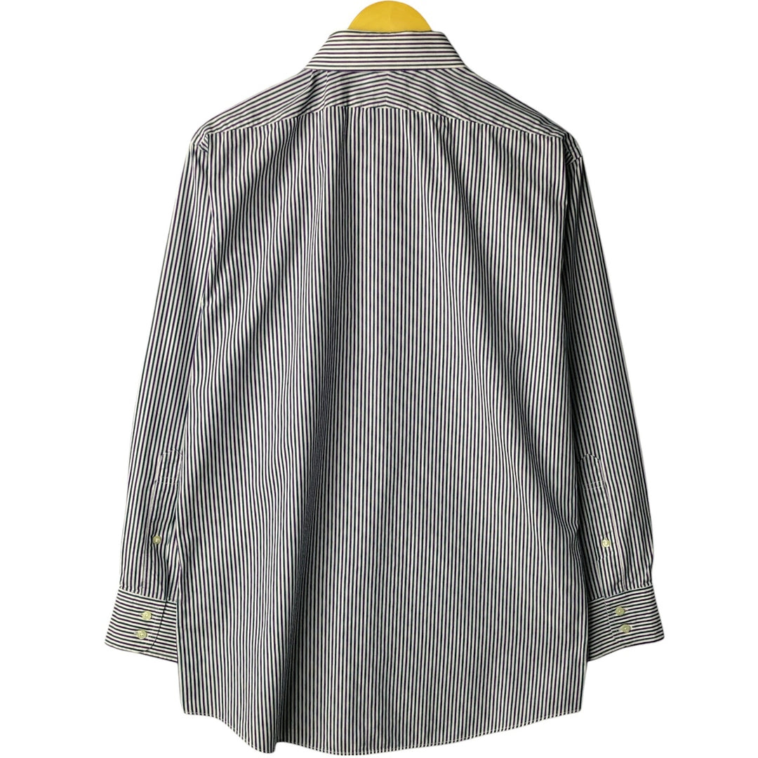 Brooks Brothers Est.1818 SLIM FIT Long Sleeve Button-Down Striped Shirt Made in USA Men's L cotton green type Vintage Second Hand