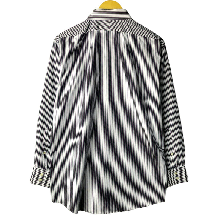 Brooks Brothers Est.1818 SLIM FIT Long Sleeve Button-Down Striped Shirt Made in USA Men's L cotton green type Vintage Second Hand