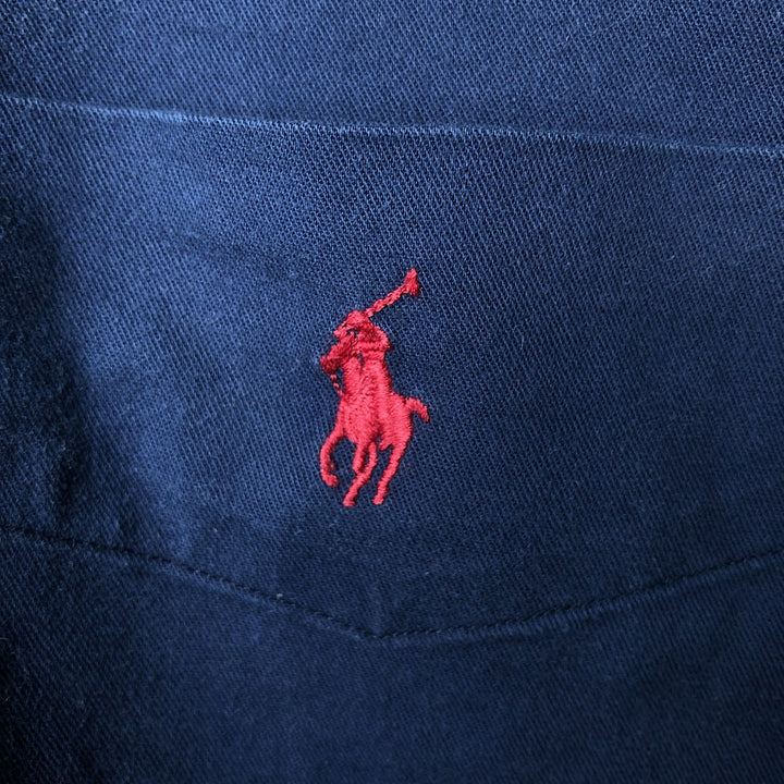 Ralph Lauren BLAKE short sleeve button down shirt, men's XL size cotton navy blue type Vintage Second Hand