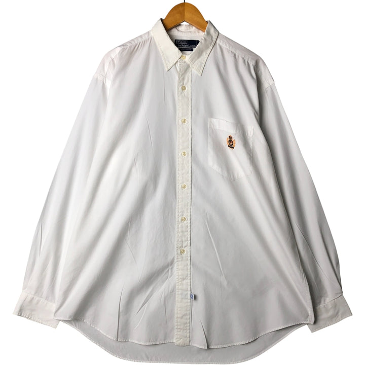 Ralph Lauren POLO by Ralph Lauren long sleeve cotton shirt, men's XL size cotton white type Vintage Second Hand
