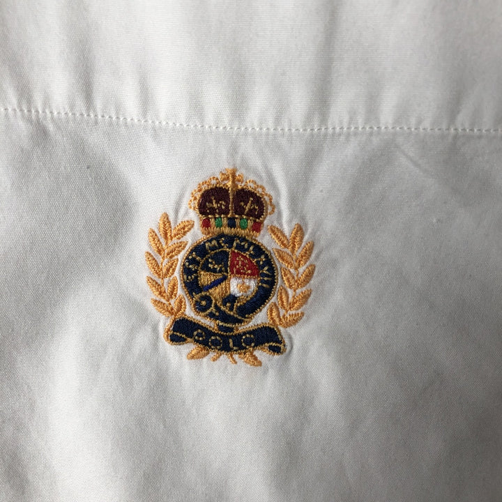 Ralph Lauren POLO by Ralph Lauren long sleeve cotton shirt, men's XL size cotton white type Vintage Second Hand