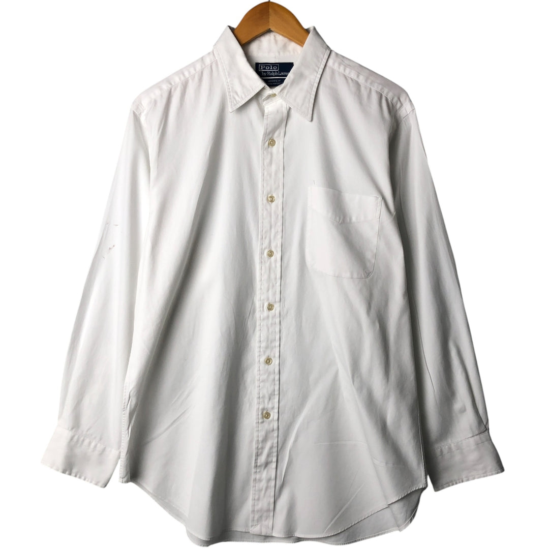 Ralph Lauren POLO by Ralph Lauren ANDREW long sleeve cotton shirt, men's size L cotton white type Vintage Second Hand