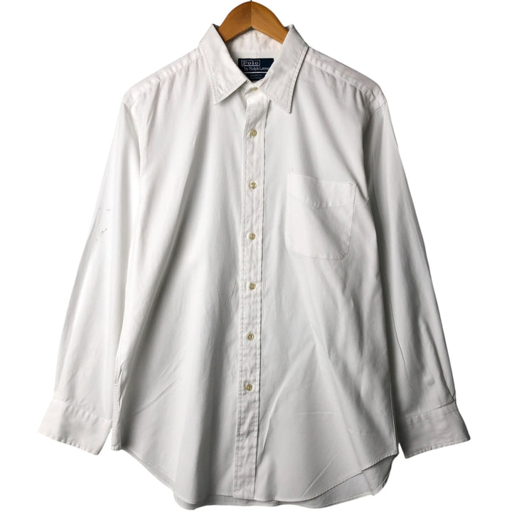 Ralph Lauren POLO by Ralph Lauren ANDREW long sleeve cotton shirt, men's size L cotton white type Vintage Second Hand