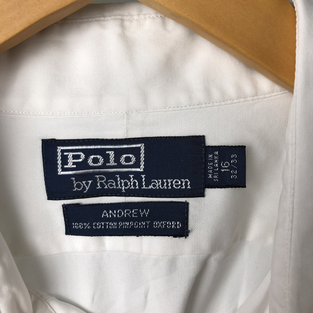 Ralph Lauren POLO by Ralph Lauren ANDREW long sleeve cotton shirt, men's size L cotton white type Vintage Second Hand