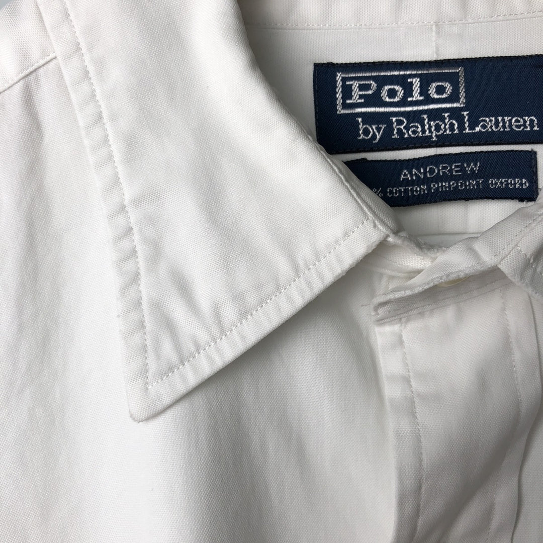 Ralph Lauren POLO by Ralph Lauren ANDREW long sleeve cotton shirt, men's size L cotton white type Vintage Second Hand